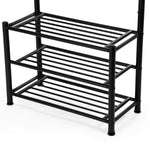 Explore songmics entryway coat rack with storage shoe rack hallway organizer 18 hooks and 3 tier shelves metal black urcr67b