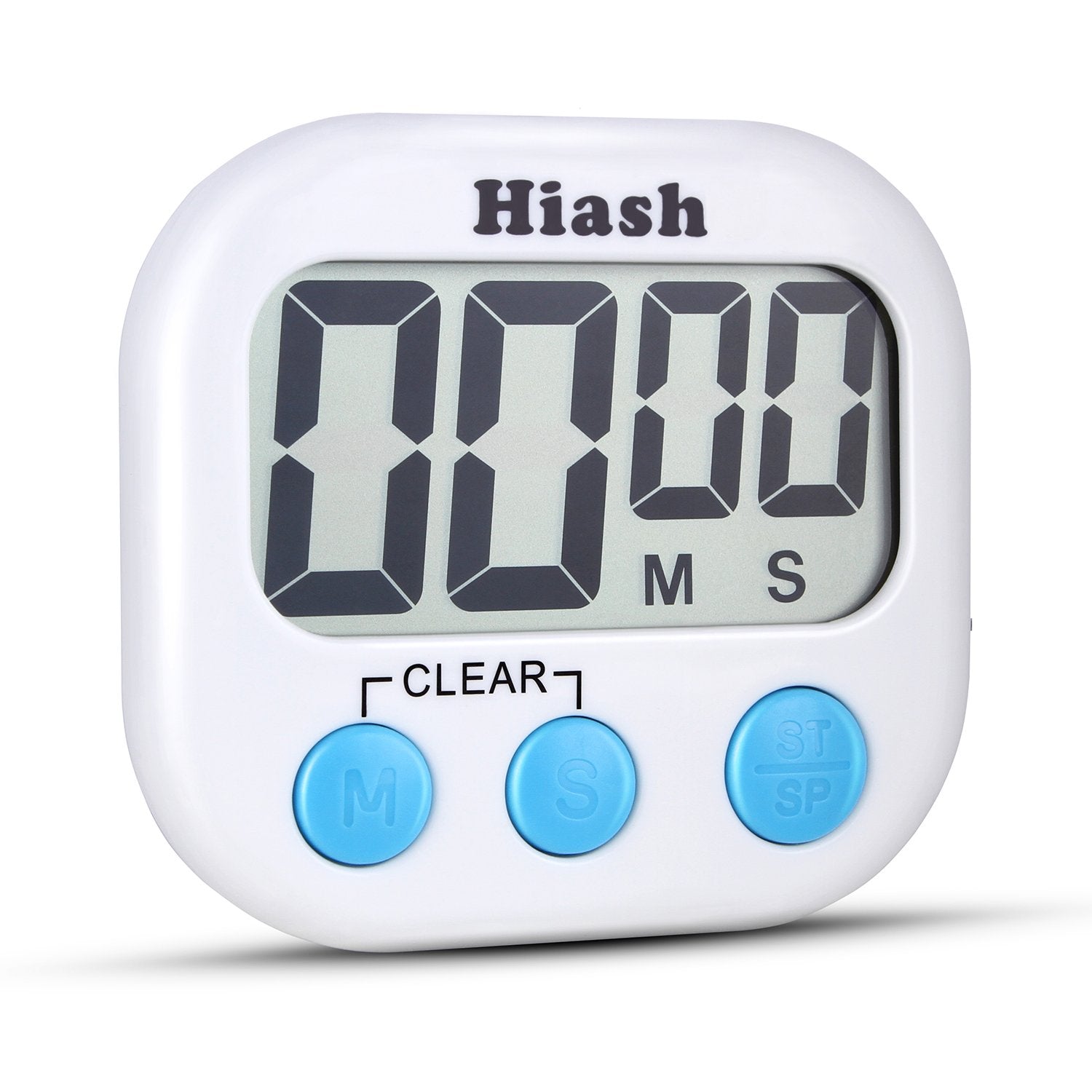 Hiash Digital Kitchen Timer Big Digital LED Display Volume Adjustable Back Strong Magnetic Automatic Shutdown, White