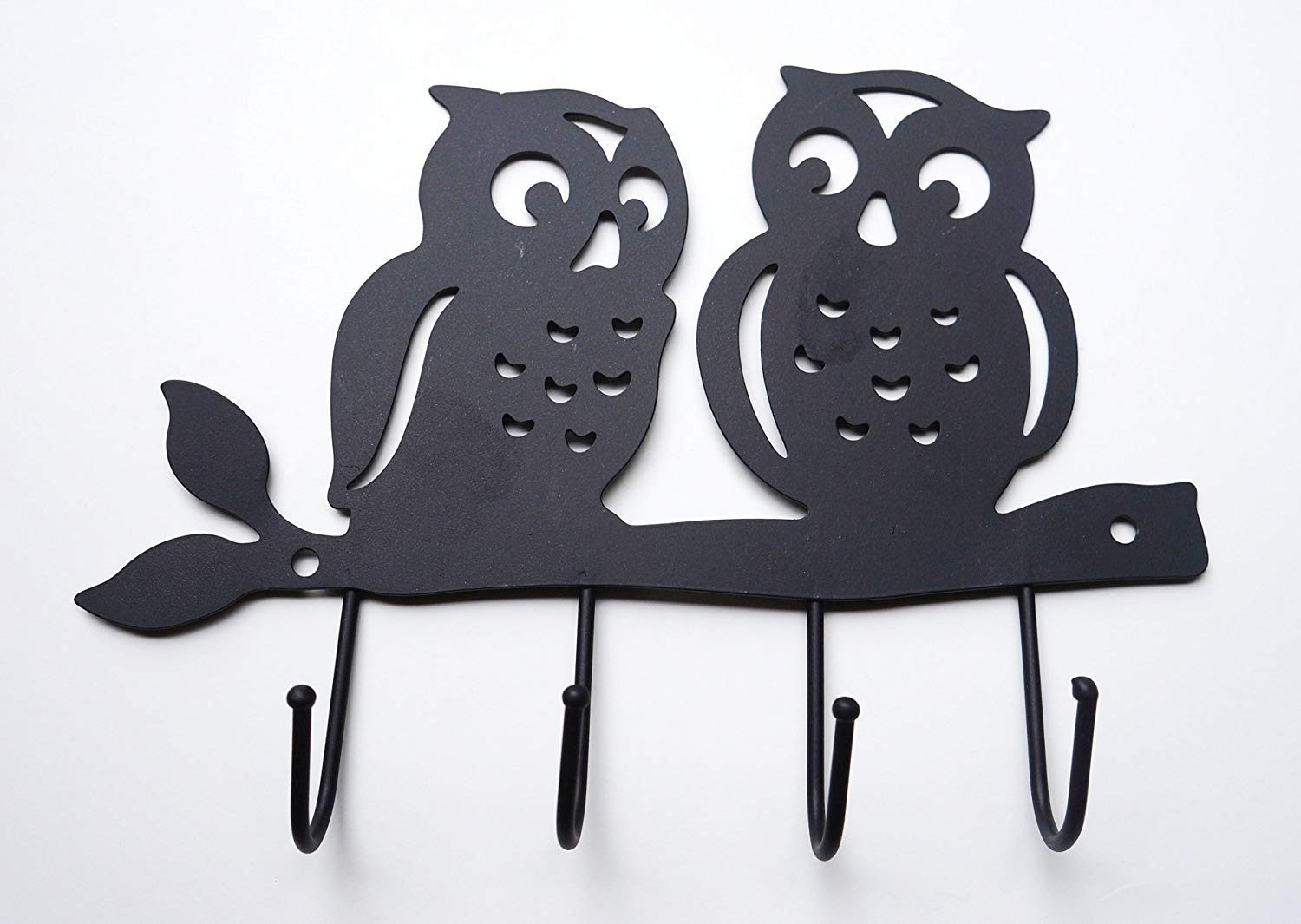 Zoohu Black Owl Wall Mount Key Holder, Key Hooks, Key Rack, Hook Rack