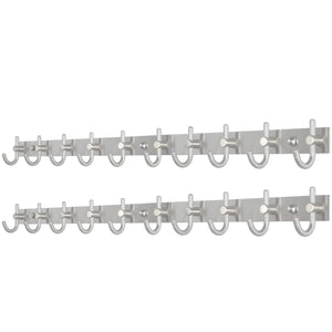 Best seller  webi wall mounted coat rack hooks 30 inch 10 hooks coat hat hook rail heavy duty stainless steel 304 decorative robe hooks for bathroom kitchen entryway closet foyer hallway brushed nickel 2 packs