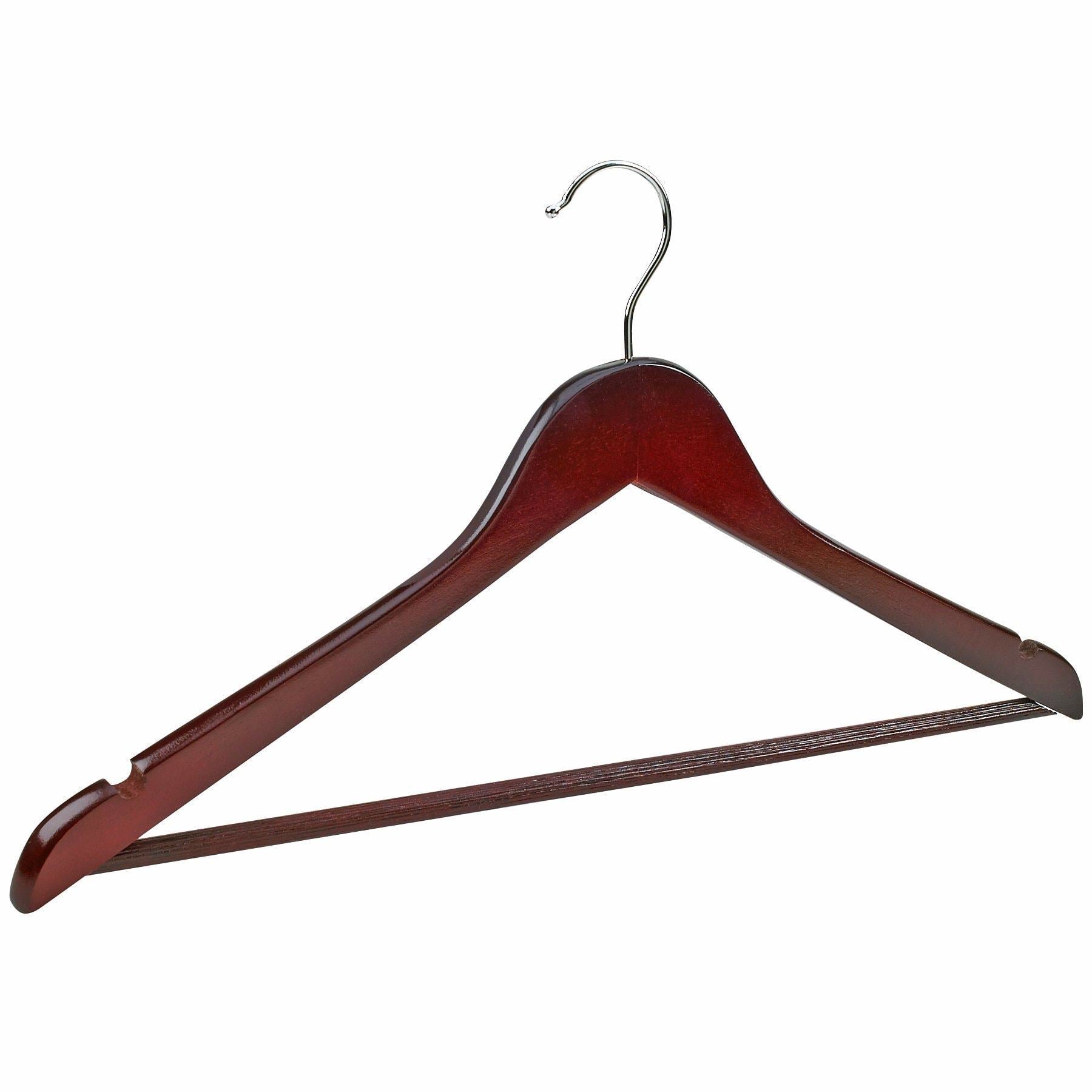 Budget friendly florida brands premium wooden mahogany suit hangers 96 pack of coat hangers and black dress suit ultra smooth hanger strong and durable suit hangers