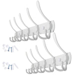 Buy now webi coat rack wall mounted 5 tri hooks decorative coat hook rack triple hook rail wall hooks for bathroom kitchen office entryway closet white 2 packs