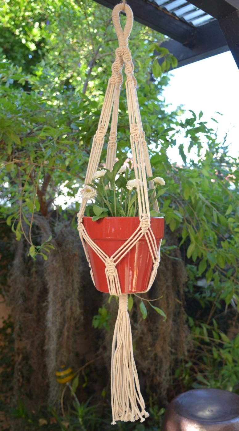 Handmade Macrame Home & Garden Plant Hanger, Holder, planter | Boho Decor | 41" (1, Style 05)