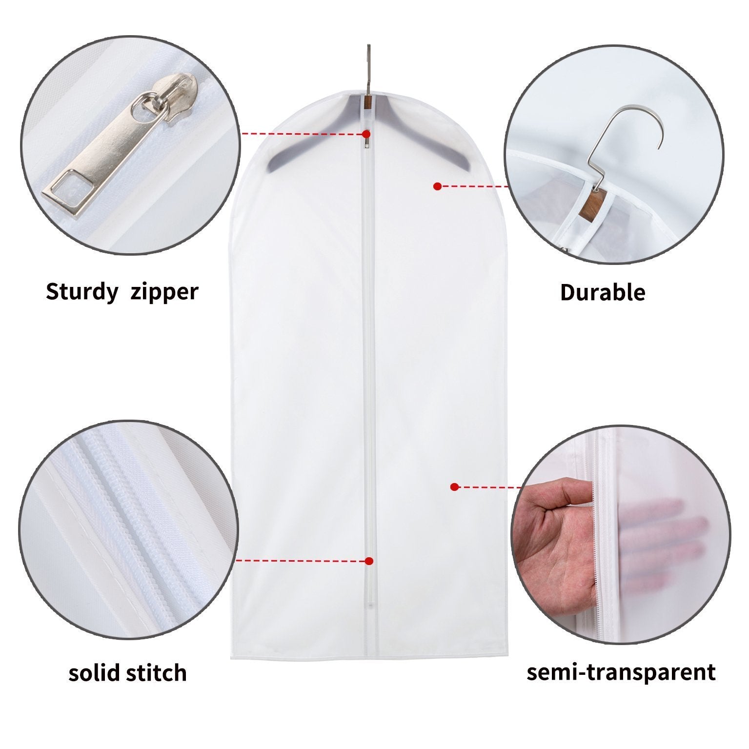 Purchase allhom dust proof clothing bags pack of 6 pcs 60 inch large hanging garment bags and cedar balls for coat long dress gowns and dance costumes