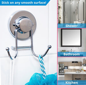 Products home so towel hook with suction cup holder bathroom shower kitchen storage organizer hanger for bath robe towel coat loofah stainless steel chrome 2