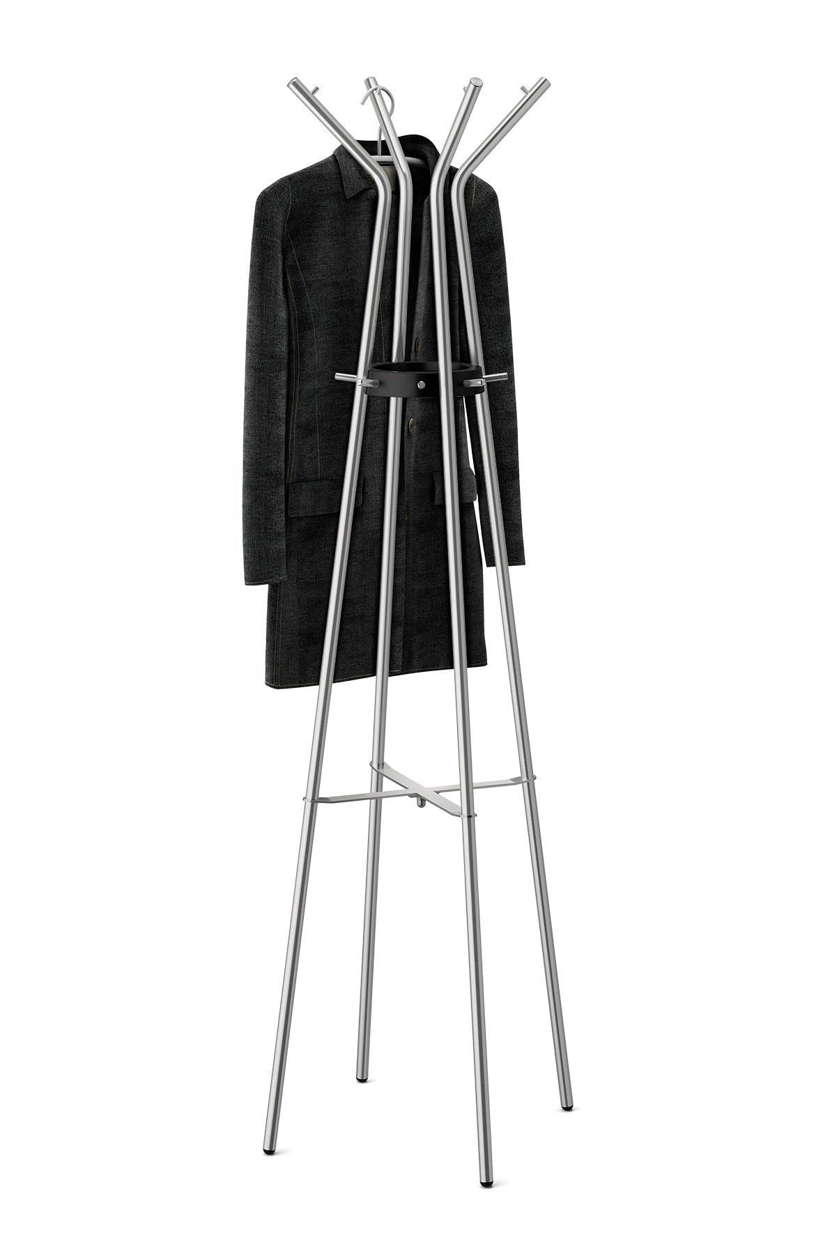 Buy now zack stainless steel teros matt finished coat stand 21 26 x 68 90 silver metallic