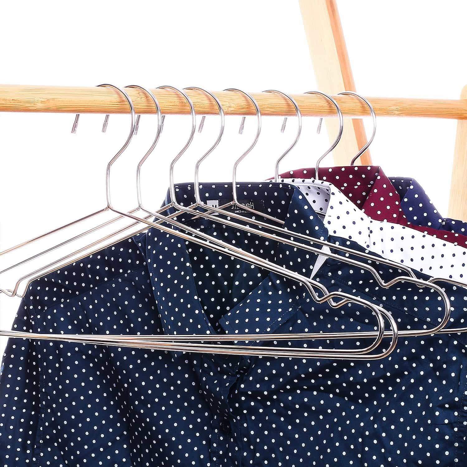 Selection jetdio 17 7 stainless steel strong metal wire hangers clothes hangers coat hanger standard suit hangers everyday use hangers 30 pack