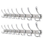 Top rated 2pacs webi 30 inch entryway robe hat clothes towel rack rail coat rack with 8 flared tri hooks wall mounted aluminum chrome finish