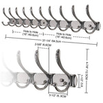 Save dseap wall mounted coat rack 10 hooks heavy duty stainless steel metal coat hook for clothes towel hat robes mudroom bathroom entryway cock tail chromed 2 packs