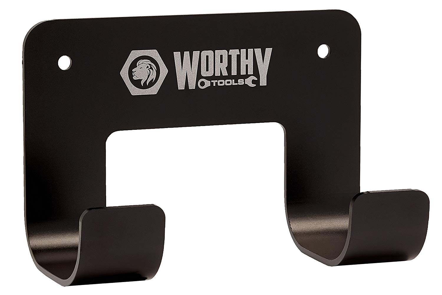 Heavy Duty Power Tool Utility J Hook, Hanger, Cordless Drill Impact Holder, Wall Mounted Organizer, by Worthy Tools (2 Pack, White Laser Logo)