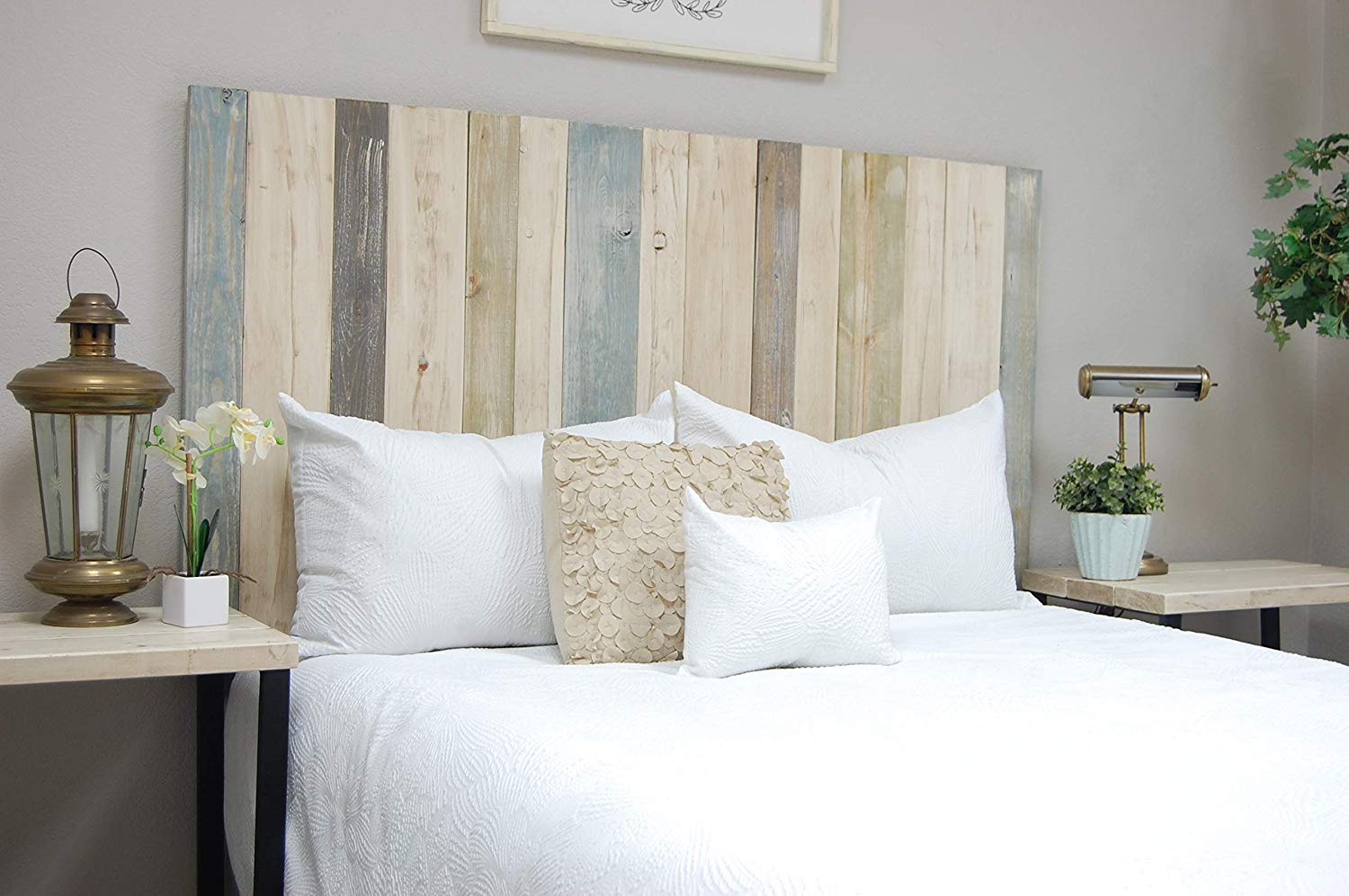 Farmhouse Mix Headboard Twin Size, Hanger Style, Handcrafted. Mounts on Wall. Easy Installation