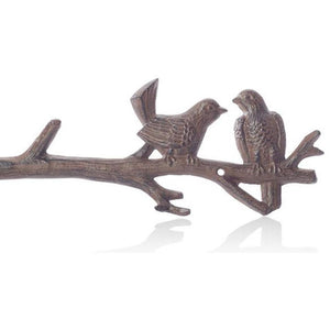 Cast Iron Birds On Branch Hanger With 6 Hooks