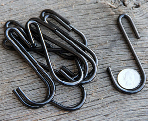 18 Pack 3.5 Inches S Shape Black Finish Steel Hanging Hooks for Kitchenware , Pots , Utensils , Plants , Towels , Gardening Tools , Clothes ...