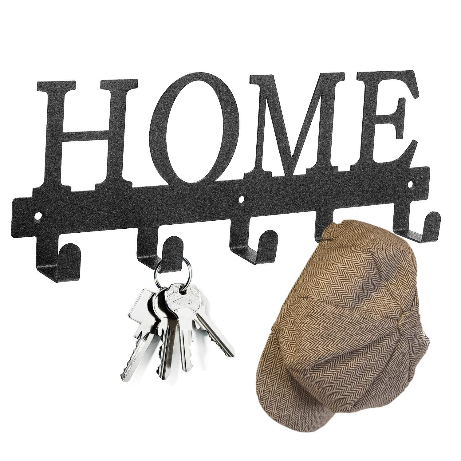 9 Pack Heavy Duty Coat Hooks Wall Mounted Hat Hardware Dual Prong Retro Coat Hanger 20 Screws Black Color (Copper)