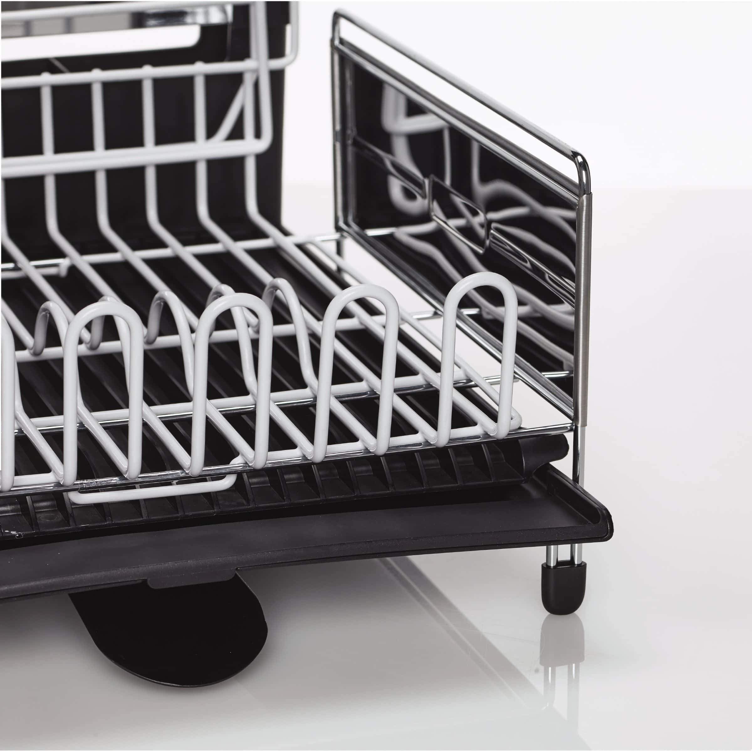 Amazon best sabatier 5199813 expandable stainless steel dish rack with rust resistant soft coated wires and bi directional spout silver gray