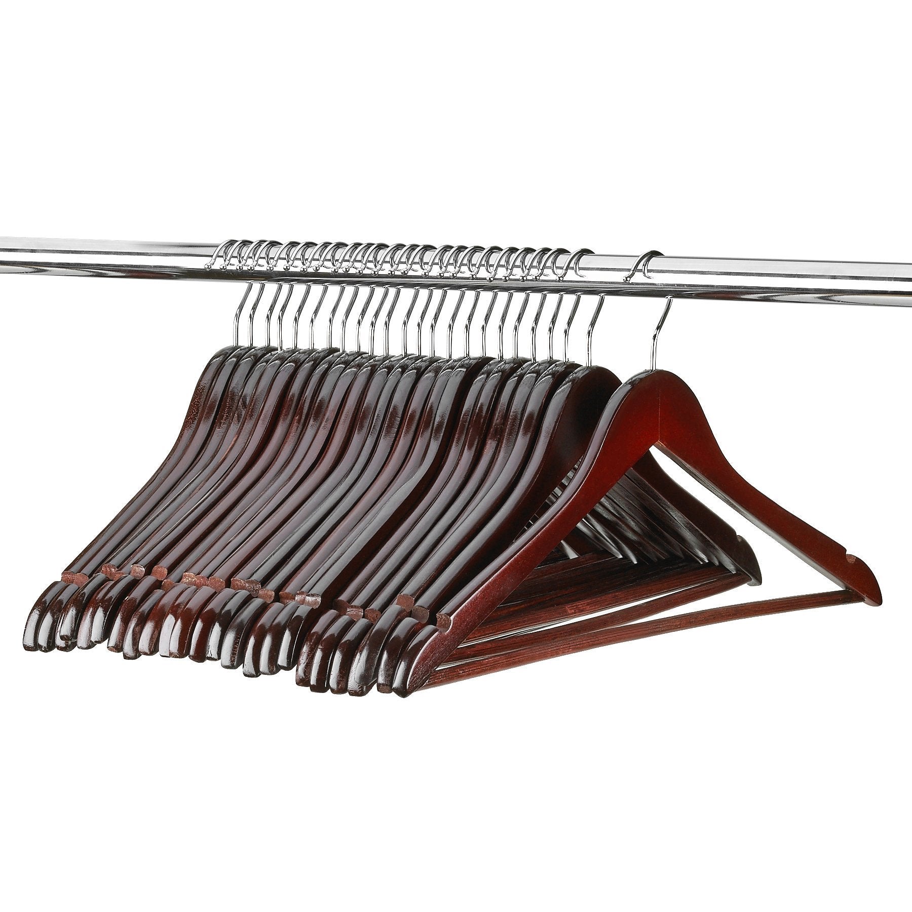 Best seller  florida brands premium wooden mahogany suit hangers 96 pack of coat hangers and black dress suit ultra smooth hanger strong and durable suit hangers