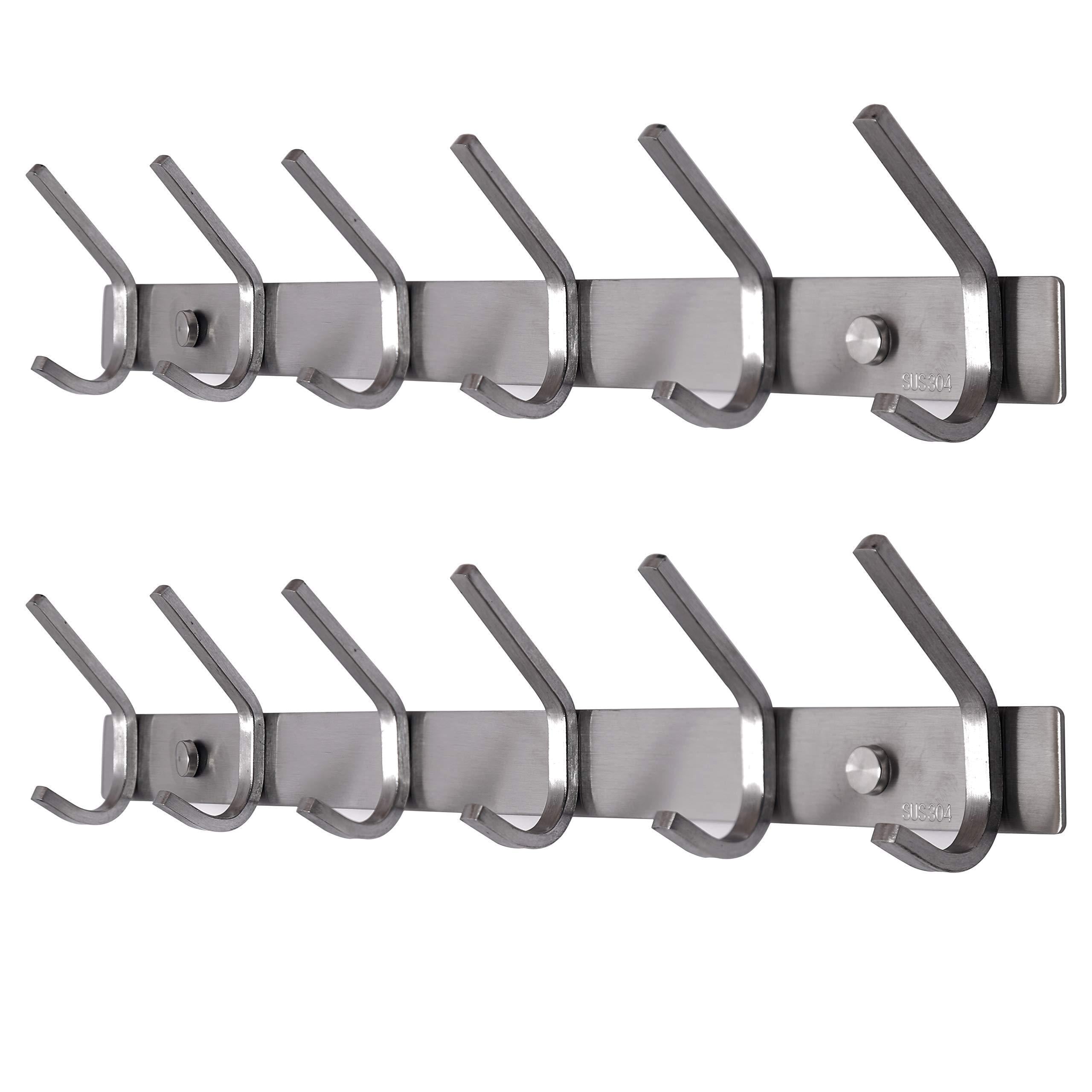 Related dseap wall mounted coat rack 6 hooks stainless steel 304 metal hook rail hook rack coat hooks bath towel hooks 2 packs