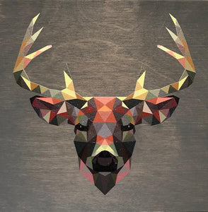 Clearance: Geometric Deer, 22 x 22 Grey