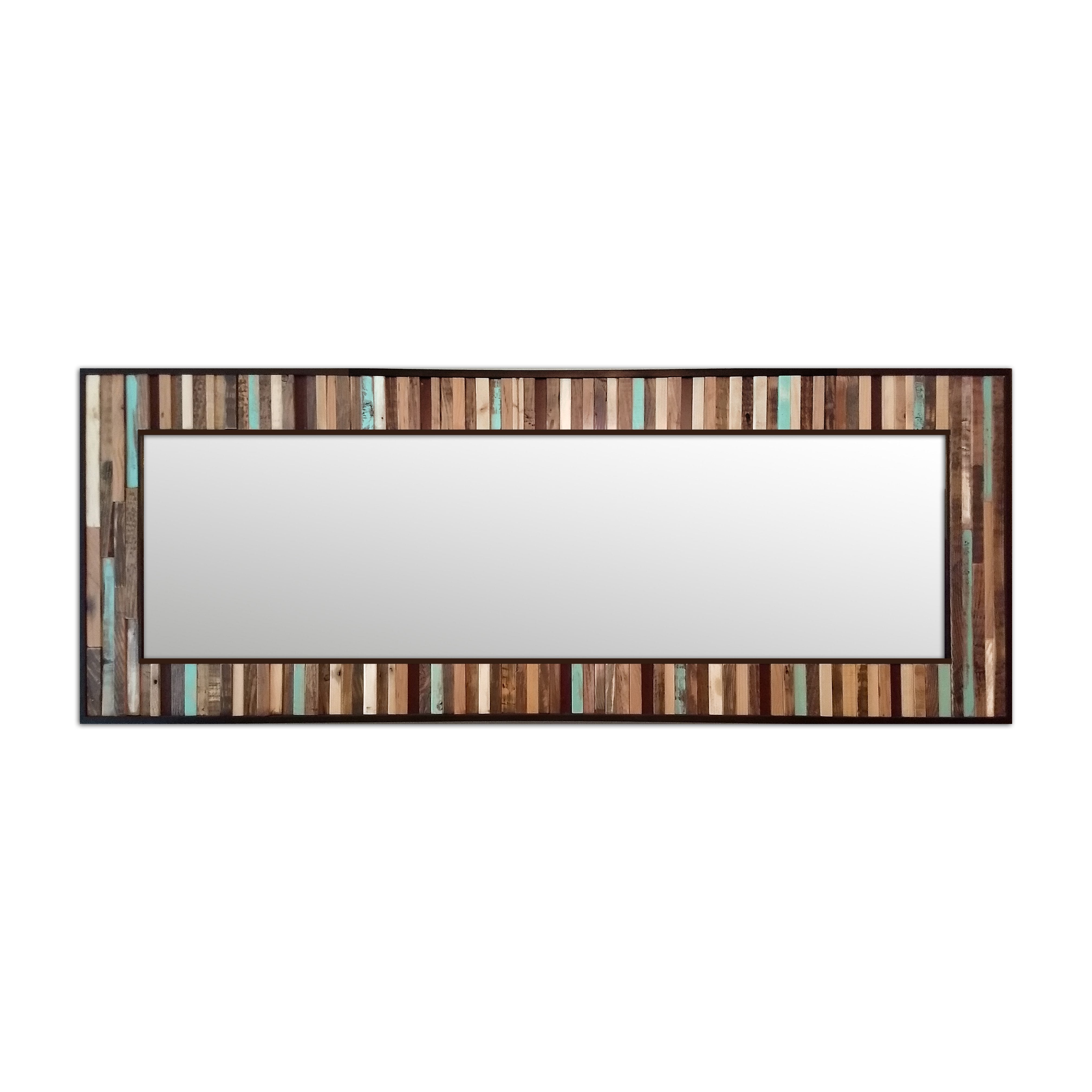 Reclaimed Blue Reflection Wood Wall Art - Leaner Mirror