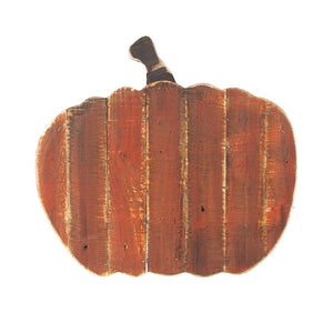 Distressed Wooden Pumpkin Halloween Decor, Orange, 14-1/2-Inch