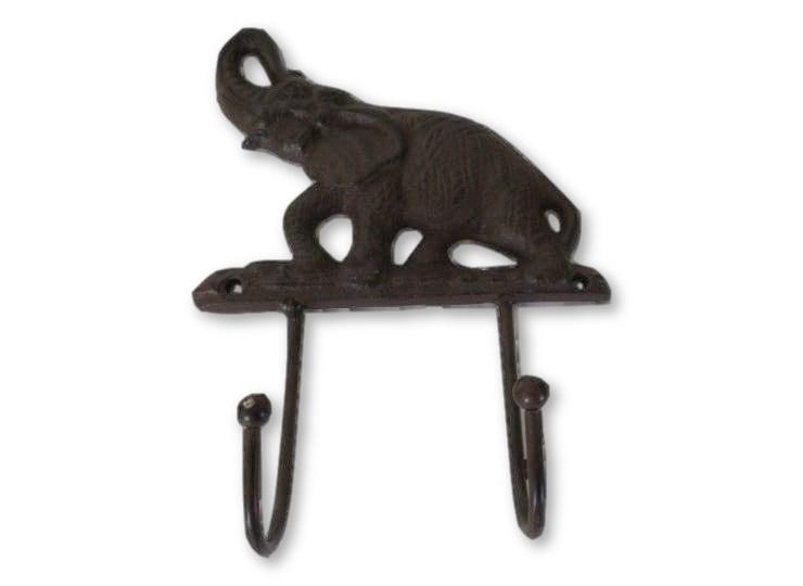 Cast Iron Elephant Dual Wall Hook