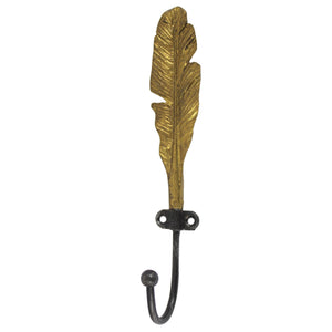 Gold And Black Metal Feather Hook