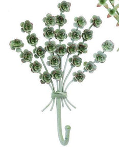Succulent Flower Cluster Wall Hook - 9-1/4-in