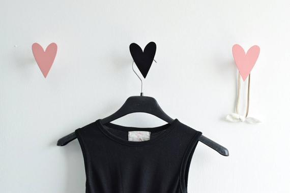 Valentine Gift, Heart Wall Hook, Girls Wall Hooks, Jewelry Holder, Nursery Gifts, Scandinavian design, wall Decor