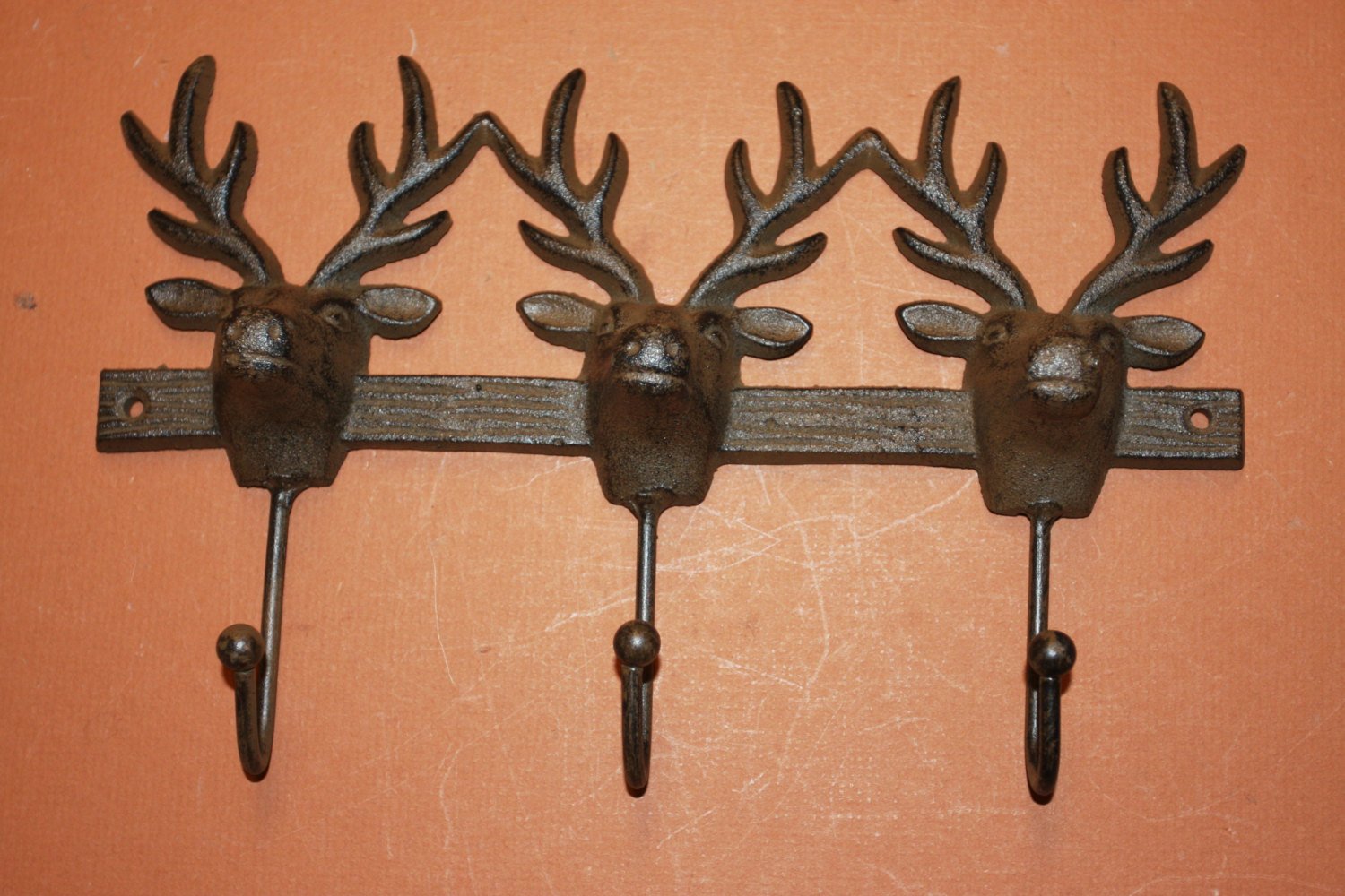16) Unique deer hunter gifts, deer hunter club gifts, deer coat hat hook, deer head wall hook, cast iron, free shipping,  W-61