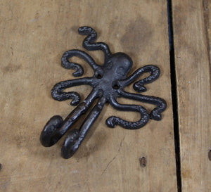 Small Cast Iron Octopus Wall Hook