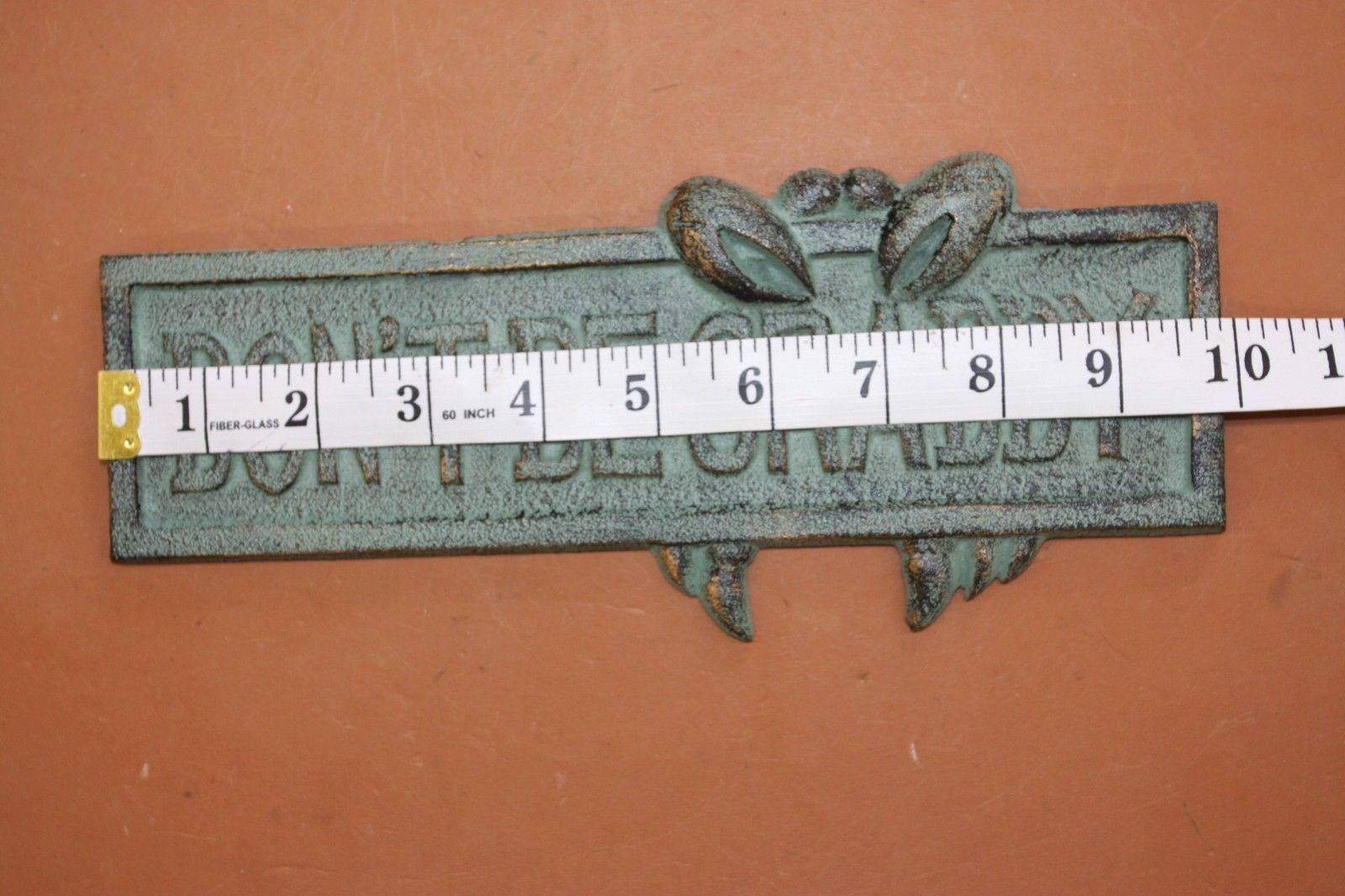 Unique Crab Theme Wall Decor, Don&#39;t Be Crabby Cast Iron Wall Plaque, Free Ship, BL-66