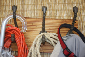 Spanish Mission Style Extra Large Cast Iron Wall Hook Set, Handmade in USA,reclaimed Wood, The Country Hookers, CH-29