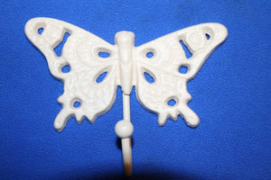 Butterfly Wall Decor Cast Iron Wall Hooks, 4 1/4&quot; tall, H-30W
