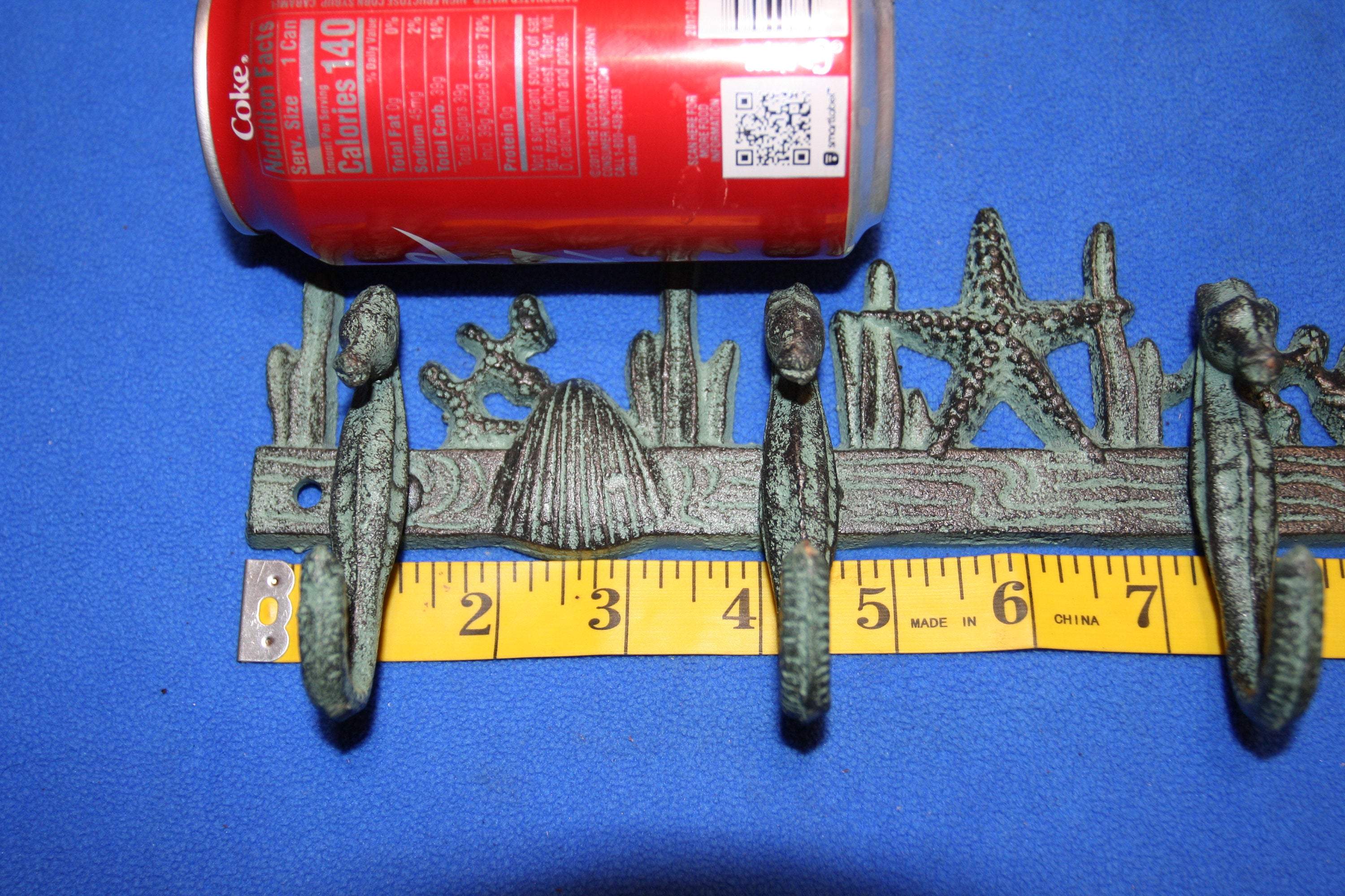 Seahorse Wall Hooks Bar Bronze-look Cast Iron, 11 1/4&quot; long, Volume Priced, H-32