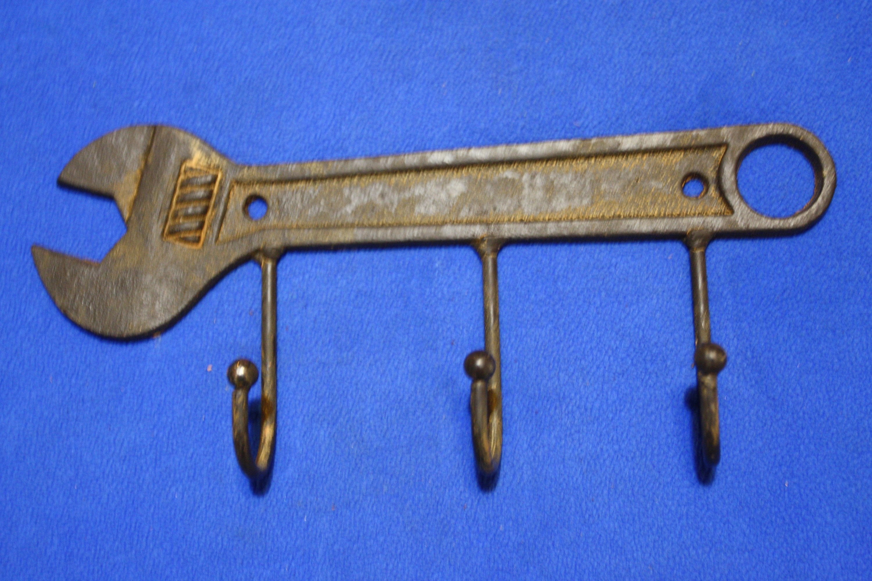 Crescent Wrench Cast Iron Wall Hooks 9 1/2 inch Volume Priced ~ H-37