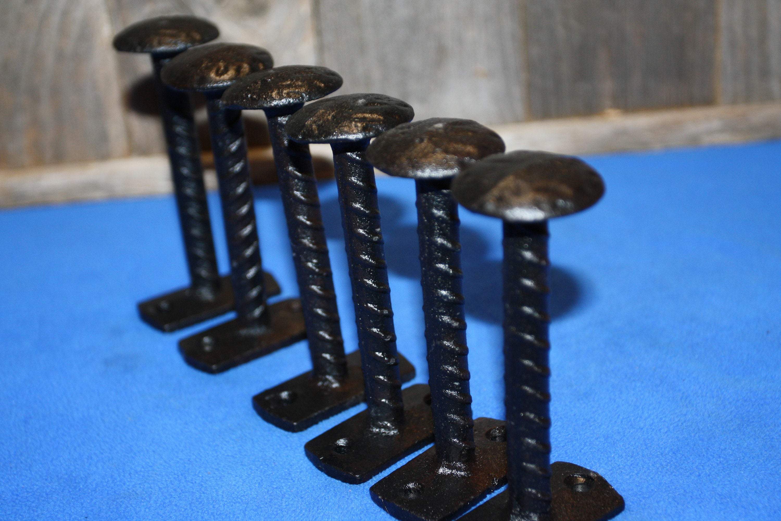 Gift for Dad Railroad Spike Wall Hooks, Solid Cast Iron Railroad Wall Decor, 4 inch H-73
