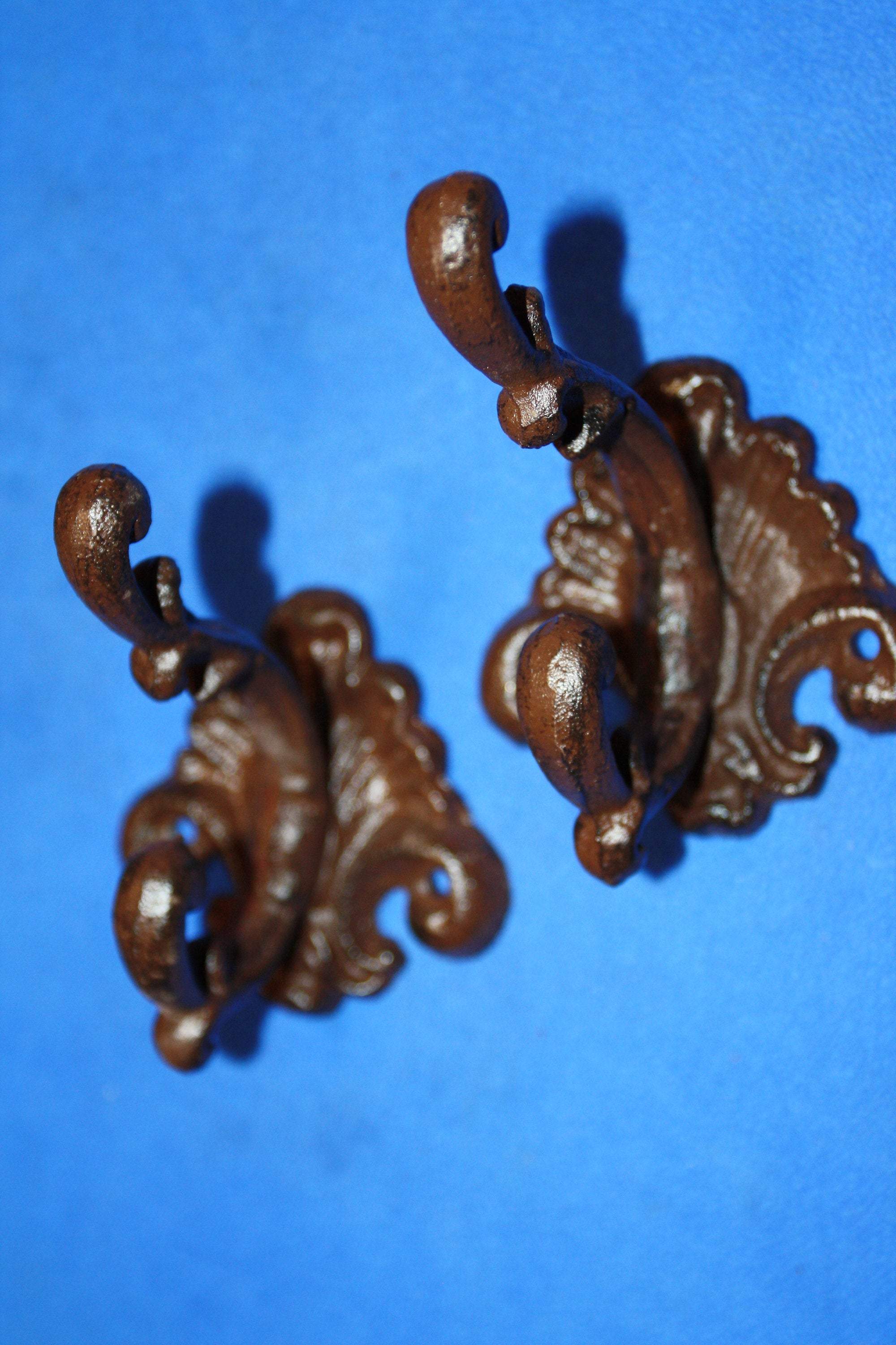 Elegant Farmhouse Entryway Wall Hooks, Vintage-look Cast Iron, 4 1/4 inch H-75