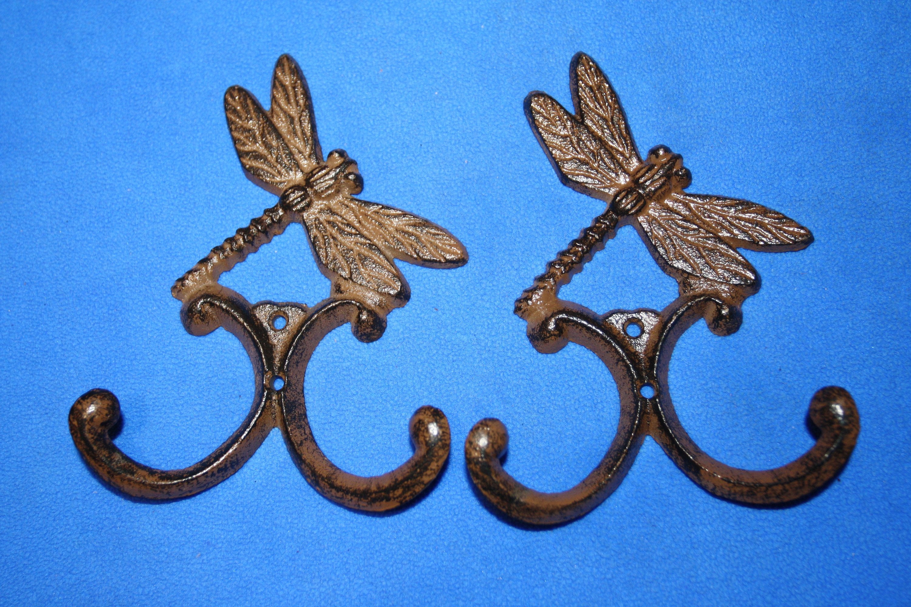 Dragonfly Gift for Mom Dragonfly Wall Hooks Cast Iron 6 inch Volume Priced H-59