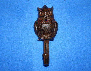 DIY Hall Tree Hooks Owl Design Wall Hooks, Cast Iron, 5&quot; tall, Volume Priced, H-43