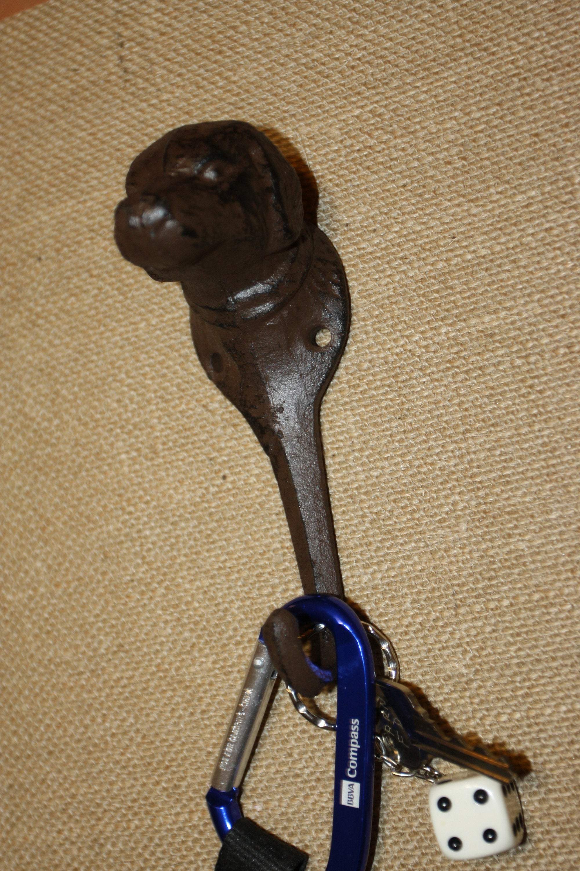 Dog Lover Leash Hooks Holders, Rustic Cast Iron Labrador design 5 1/2&quot; high, H-07