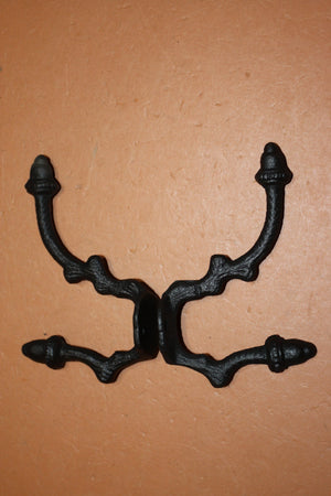 Cabin Mudroom Coat Hat Wall Hooks Fancy Acorn Design, Cast iron 4 1/2&quot; high, Volume Priced,  H-19