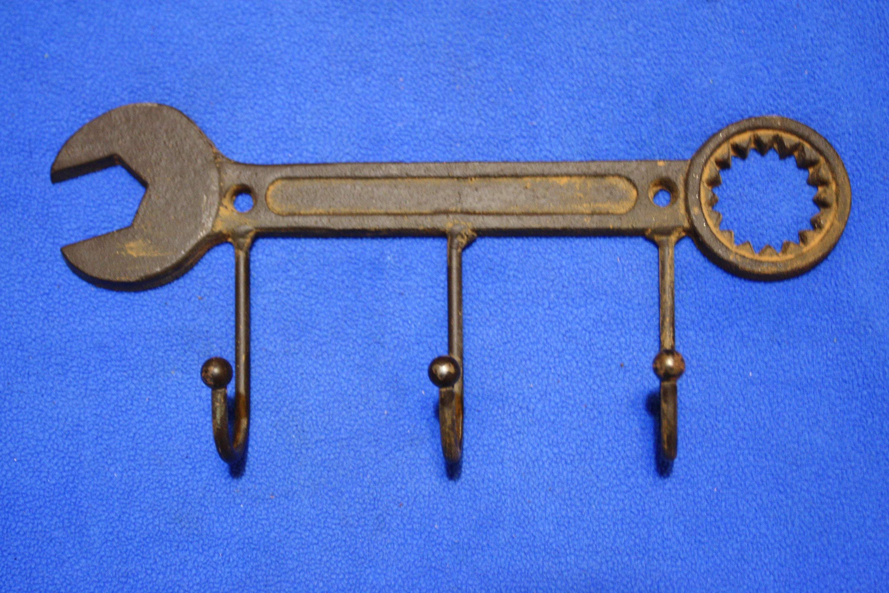 Dads Workshop Wall Hooks 9 1/2&quot; Cast Iron Wrench, Volume Priced, H-35