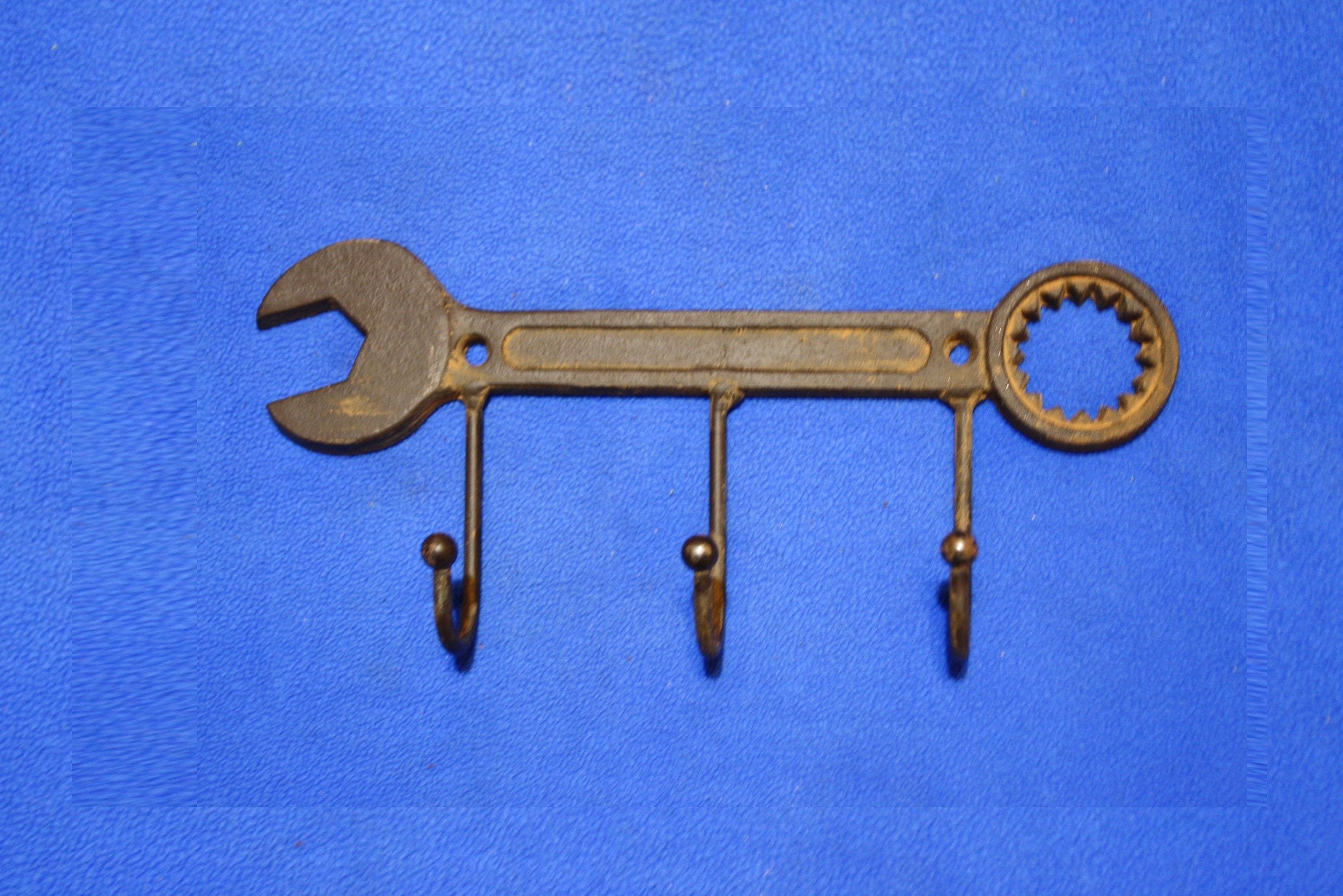 Dads Workshop Wall Hooks 9 1/2&quot; Cast Iron Wrench, Volume Priced, H-35