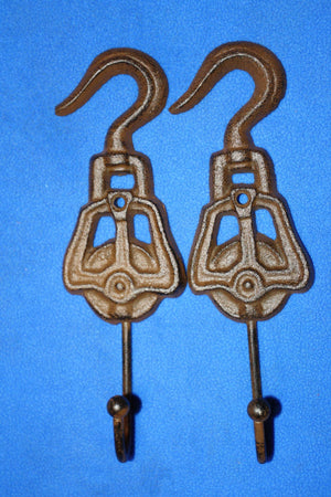 Garage workshop decor ~ Pulley wall hooks 7 1/4 inch Volume priced ~ H-72