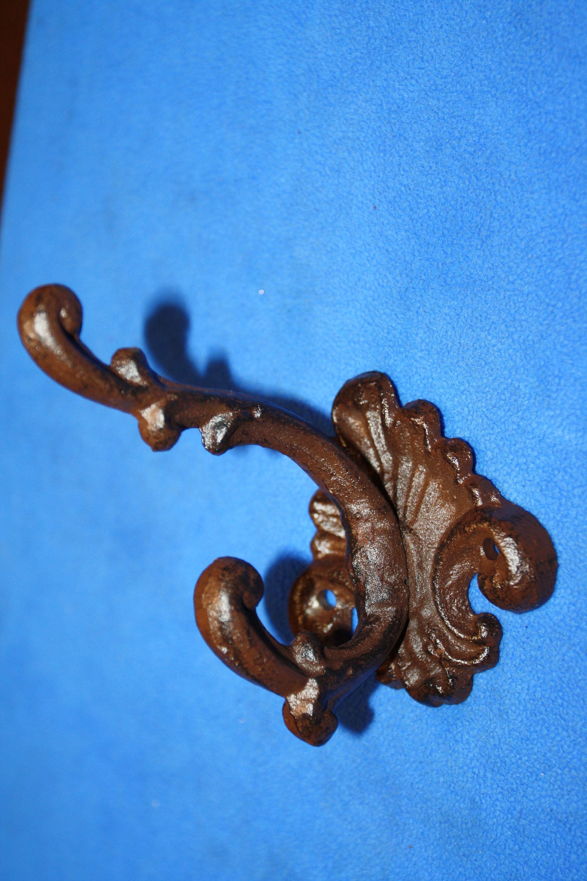 Elegant Farmhouse Entryway Wall Hooks, Vintage-look Cast Iron, 4 1/4 inch H-75