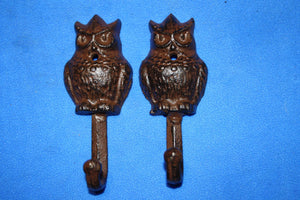DIY Hall Tree Hooks Owl Design Wall Hooks, Cast Iron, 5&quot; tall, Volume Priced, H-43