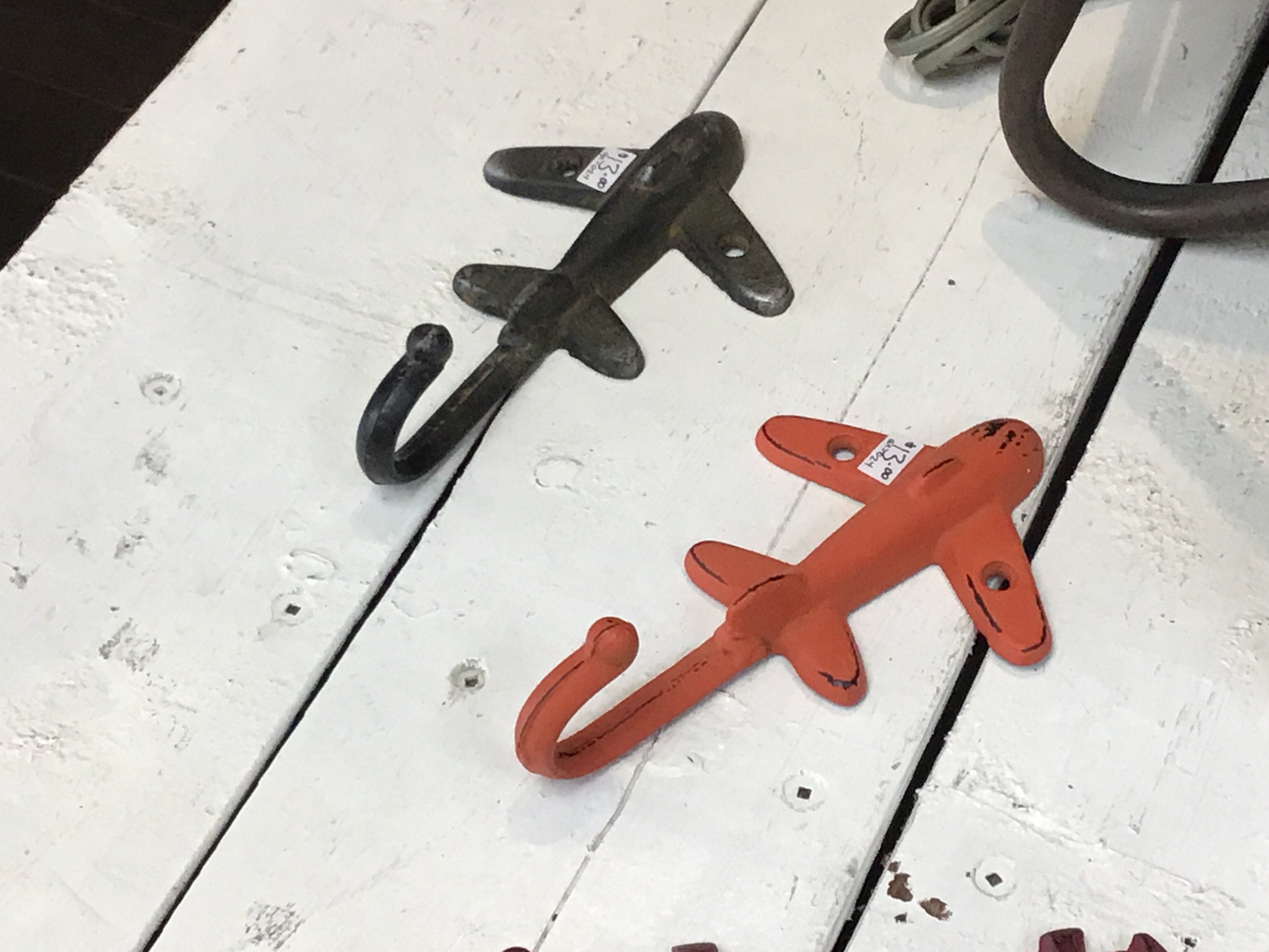 Airplane Cast Iron Wall Hook Assorted Colors