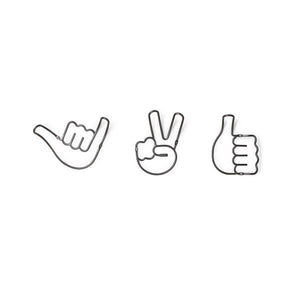 HANDY HOOKS SET OF 3 METAL TITANIUM