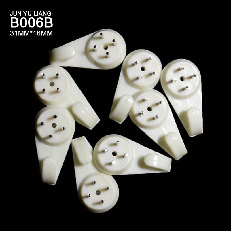 10PCS/Lot Middle Size 3.1*1.6cm Nice Traceless Hook 4 Nails Wall Hook White Picture Home Small Objects Hangers Hooks
