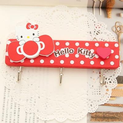 1 Pcs Cartoon Hello Kitty Home Door Wardrobe Key Hanger Kitchen Towel Wall Hook